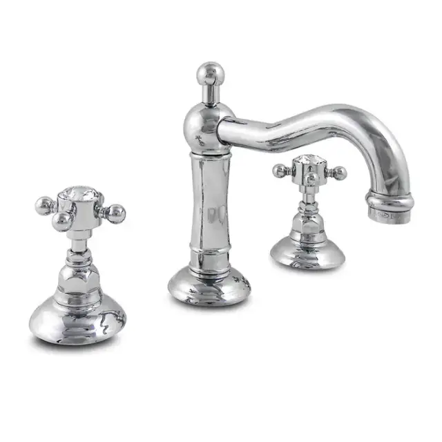 Nicolazzi Half Dome Crystal Смеситель для раковины на 3 отверстия, с донным клапаном, излив: 165 мм, цвет: хром