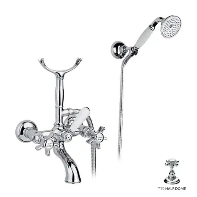 Nicolazzi Half Dome Смеситель для ванны с душем duplex, настенный, 2 отв., излив 155 мм, цвет: хром