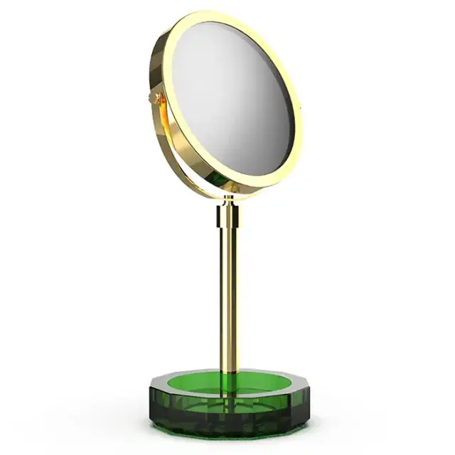 Decor Walther KR KSA Kristall Зеркало косметическое, настольное, цвет: английский зеленый/золото