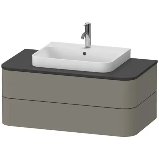 Duravit Happy D.2 Plus Тумба подвесная 100x55х40.8см, с раковиной и 2 ящиками, цвет: stone grey satin matt