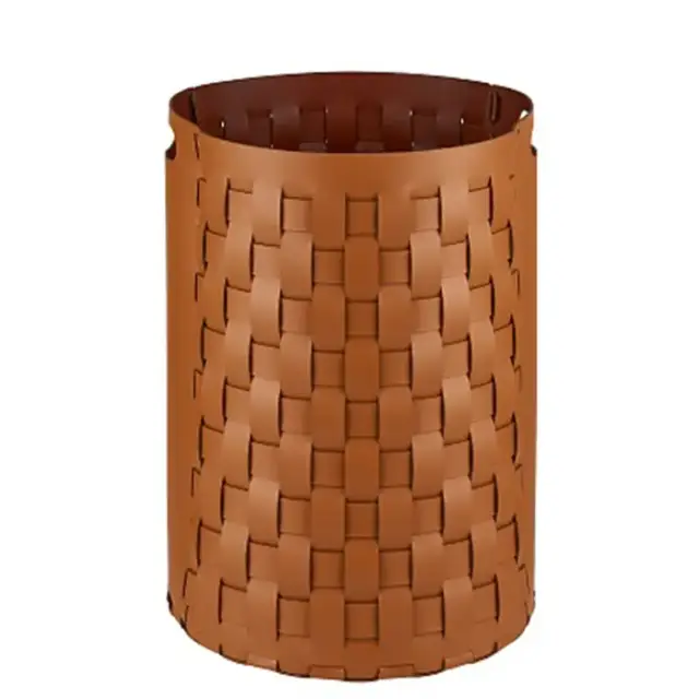 ADJ Круглая корзина для белья Bottega, D40xH57 см., цвет: коньяк/бордо