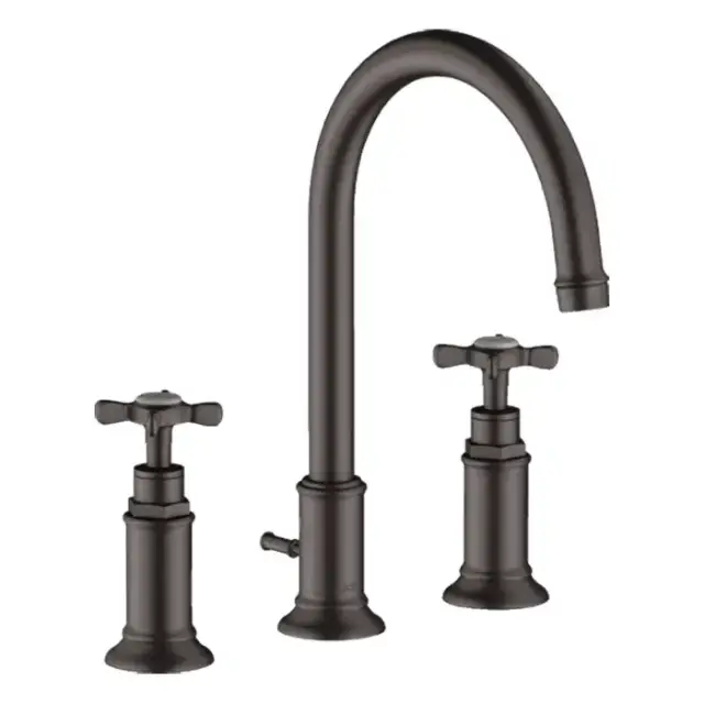 Axor Montreux Смеситель для раковины 180, на 3 отв., с донным клапаном, цвет: шлифованный черный хром