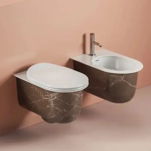 Artceram Chic Биде подвесное 38х53 см, 1 отверстие, цвет: bronze amani