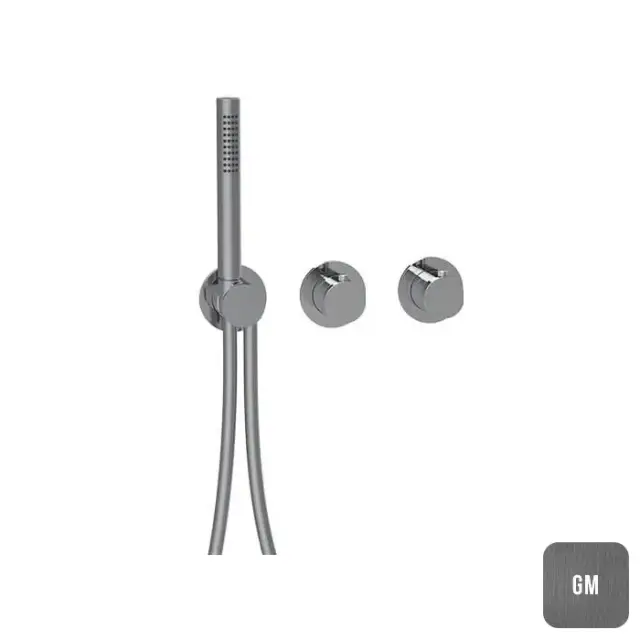 Almar Modular Смеситель для душа, встраиваемый, термостатический, с ручным душем и шлангом, цвет: Gun Metal Brushed PVD