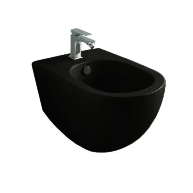 Artceram File 2.0 Биде подвесное 37х52 см, 1 отверстие, saniglaze, цвет: черный матовый