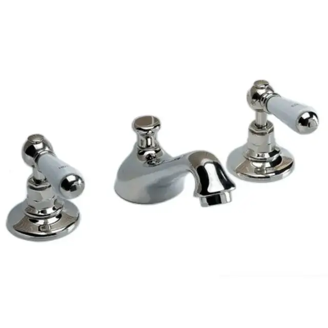 Devon&Devon Dandy Смеситель для раковины, 3 отв., с донным клапаном, цвет: никель блестящий