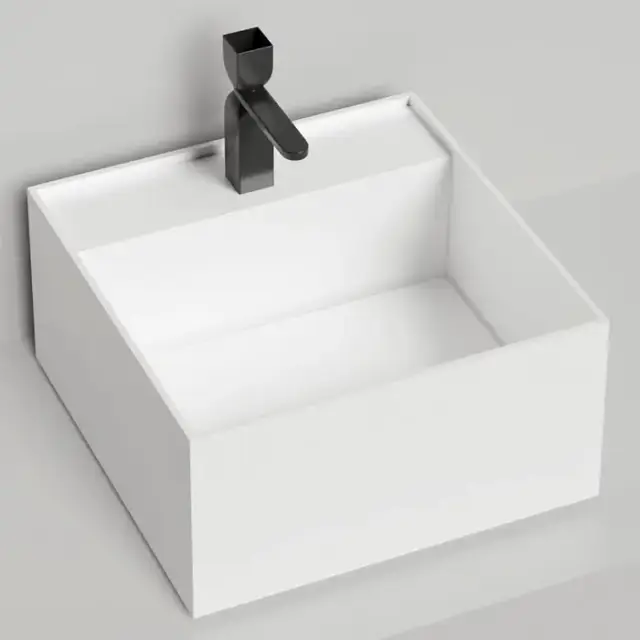 Salini Armonia Раковина 45x45x25см., без отв., накладная, S-Sense, цвет: белый глянцевый