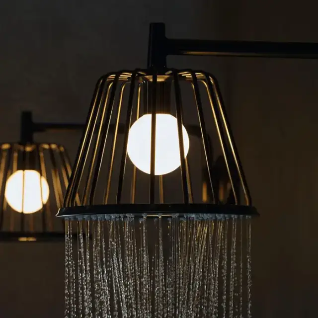 Axor LampShower Верхний душ 1jet, с держателем, цвет: шлифованный черный хром