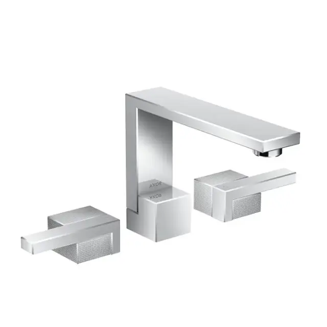 Axor Edge Смеситель для раковины, на 3 отв., с донным клапаном push/open, излив 173мм, алмазная огранка, цвет: хром