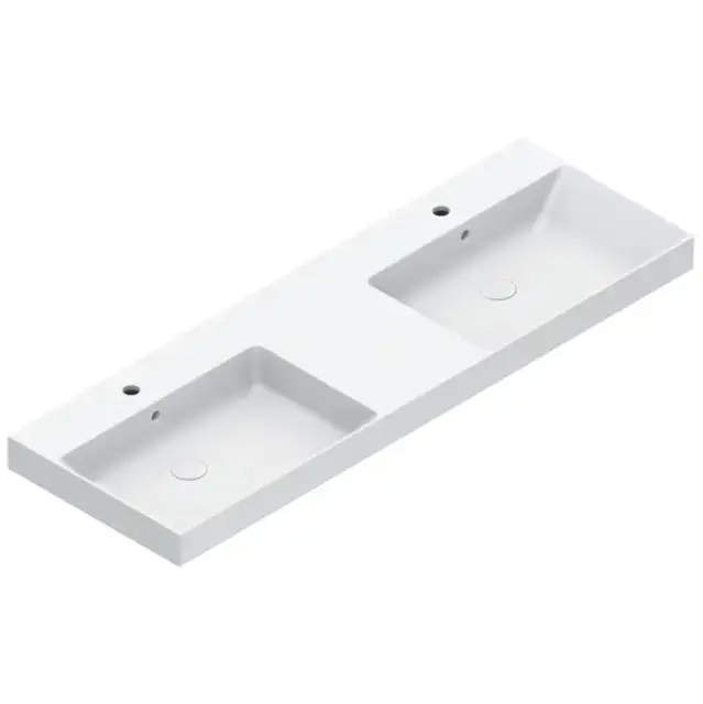 Catalano Zero Раковина 150x50см двойная, с 2 отв., цвет: белый глянцевый