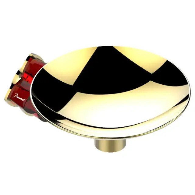 THG Petale de Cristal rouge Мыльница металлическая ø 15см., подвесная, цвет: золото/красный хрусталь