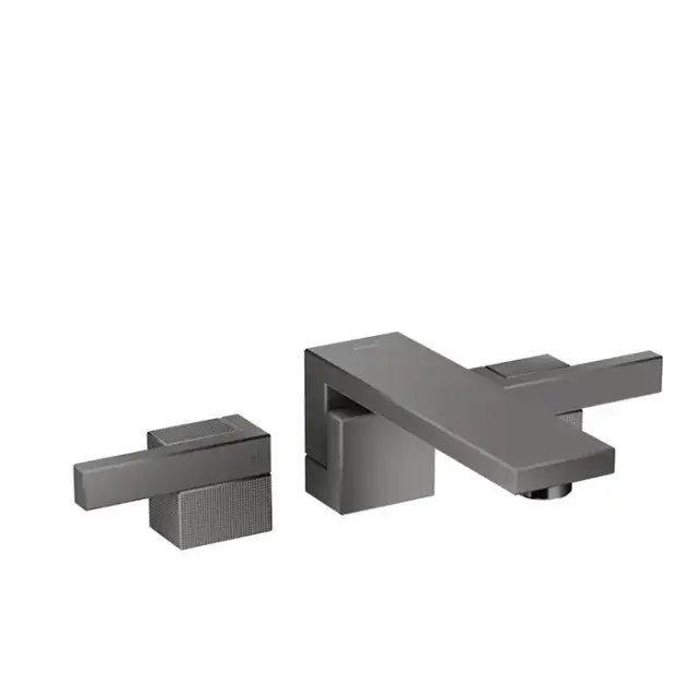 Axor Edge Смеситель для раковины, на 3 отв., с донным клапаном push/open, излив 190мм, алмазная огранка, цвет: черный