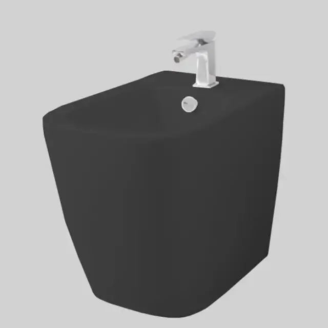 Artceram A16 Биде напольное 36х52 см, 1 отверстие, saniglaze, цвет: черный матовый