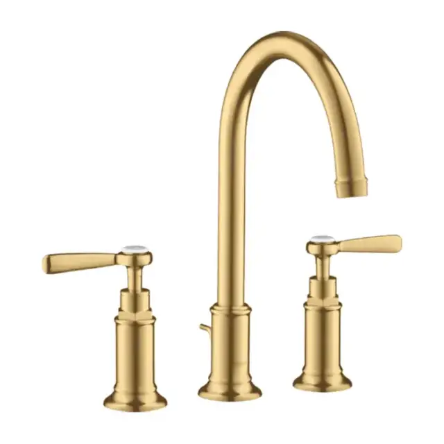 Axor Montreux Смеситель для раковины 180, на 3 отв., ручка: рычаг, с донным клапаном, цвет: шлифованное золото