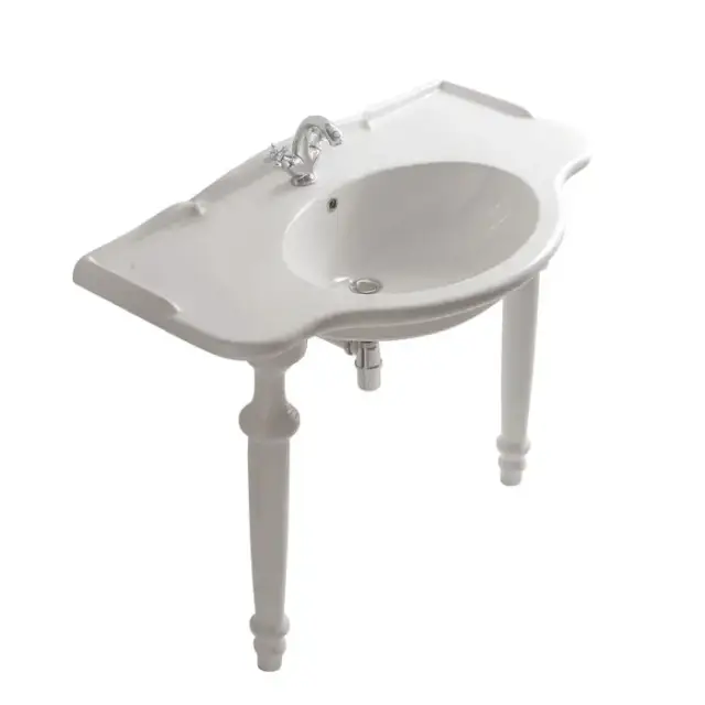 Globo Paestum Консоль с раковиной 110х60см с 1 отв. под смеситель, напольная, цвет: белый