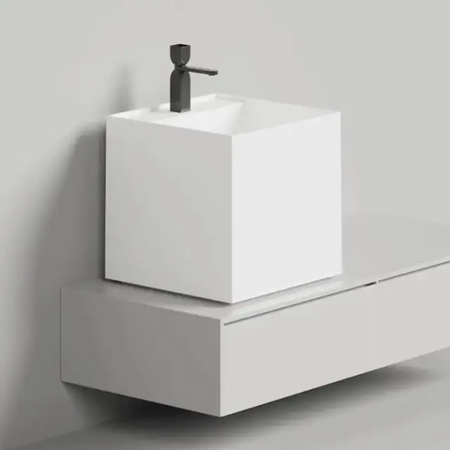 Salini Armonia Раковина 45x45x45см., без отв., накладная, S-Sense, цвет: белый глянцевый