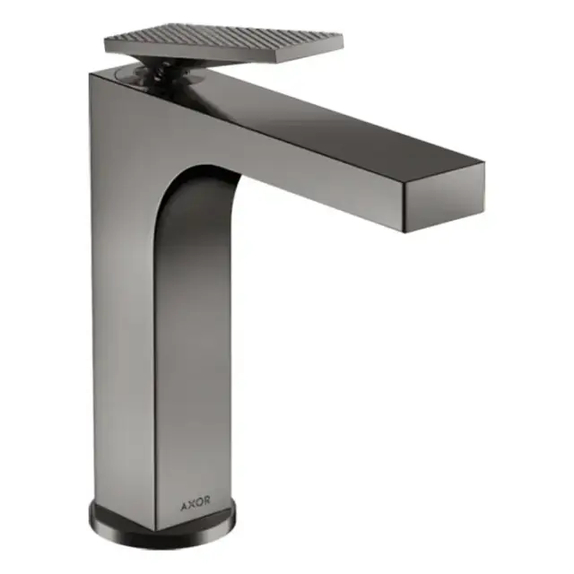 Axor Citterio Смеситель для раковины 160, на 1 отв., излив h: 16см, с донным клапаном, с текстурой, цвет: полированный черный хром