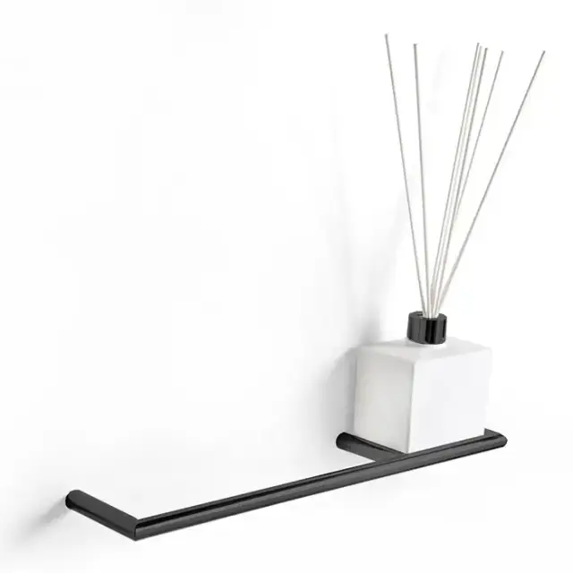 3SC Guy Полотенцедержатель и ароматический диффузор, 40см.,  справа, подвесной, композит Solid Surface, цвет: белый матовый/черный матовый