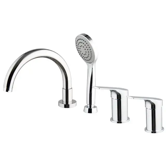 Fima Carlo Frattini Serie 4 Смеситель на борт ванны, на 4 отв., с ручным душем, цвет: хром