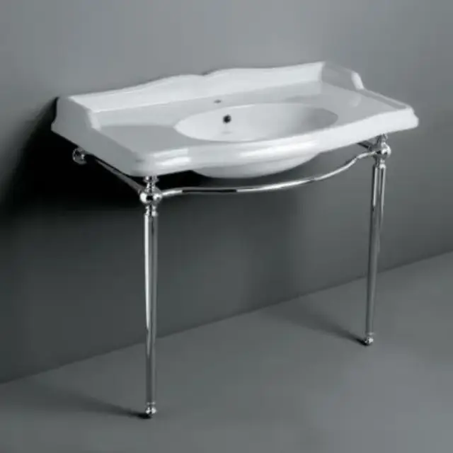 SIMAS Arcade Консоль 105х56см, c белой раковиной на 1 на отв, напольная, цвет: консоли cromo.