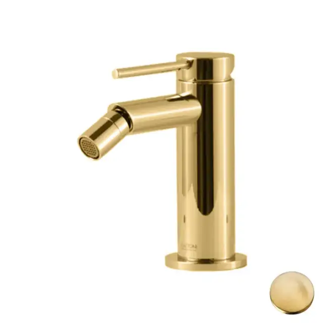 Gattoni Circle Two Смеситель для биде на 1 отверстие, с донным клапаном, цвет: Oro Brush