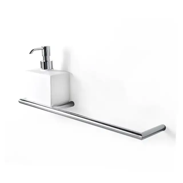 3SC Guy Полотенцедержатель и дозатор, 40см., слева, подвесной, композит Solid Surface, цвет: белый матовый/хром