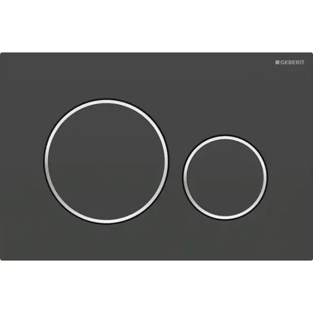 Geberit Sigma20 Клавиша для двойного смыва, круглая, цвет: черный матовый/хром