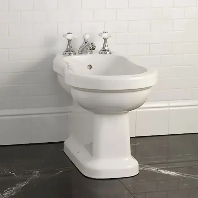 Devon&Devon Blues, Биде напольное 67.5х38.4см, с тремя отверстиями под смеситель, цвет: белый