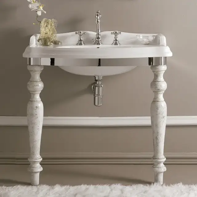 3SC Consolle Консоль Firenze 90х56хh97см, с раковиной LA02 и сифоном, напольный, цвет: хром