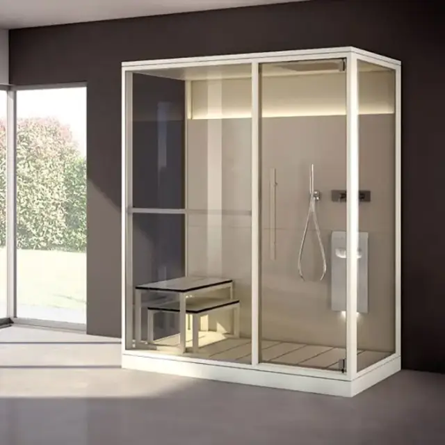 Effegibi Logica H Filo Сауна 214x250х217см, угловая SX, цвет: Stone