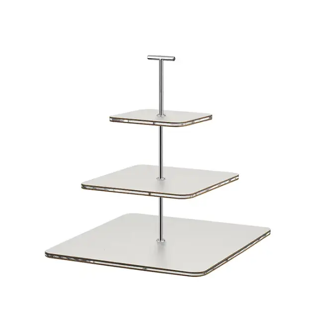 ADJ Сервировочная стойка 30x30xH35см., ручка &quot;Т&quot;, цвет: устричный/фурнитура хром