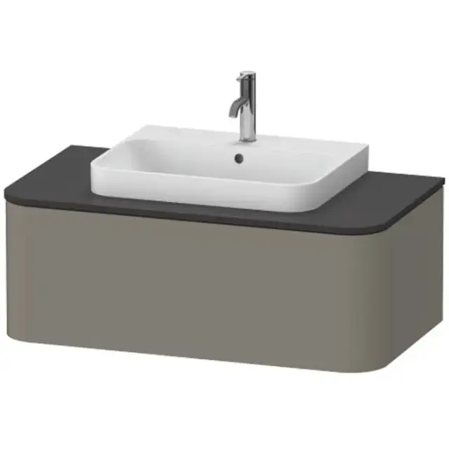 Duravit Happy D.2 Plus Тумба подвесная 100x48х35.4см, с раковиной и 1 ящиком, цвет: stone grey satin matt