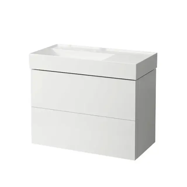 Laufen Kartell Тумба с раковиной 88x45x60см, без отв.,2 ящика, органайзер для ящика, с полочкой справа, цвет: белый матовый