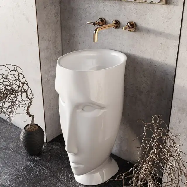 Kerasan Artwork Раковина 45х51х h94.5см., свободностоящая &quot;MOLOCO&quot;, с отверстием для слива в пол, цвет: белый матовый