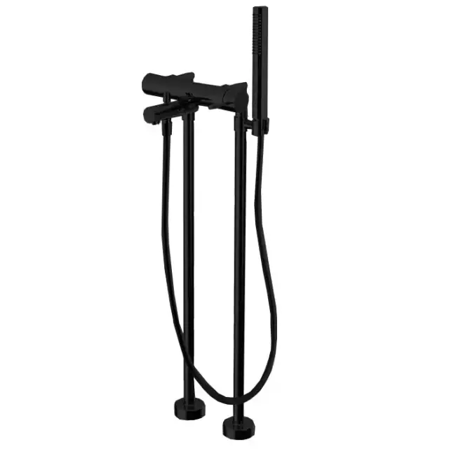 Fima Carlo Frattini Spillo Up Смеситель для ванны, напольный, с ручным душем, цвет: черный матовый