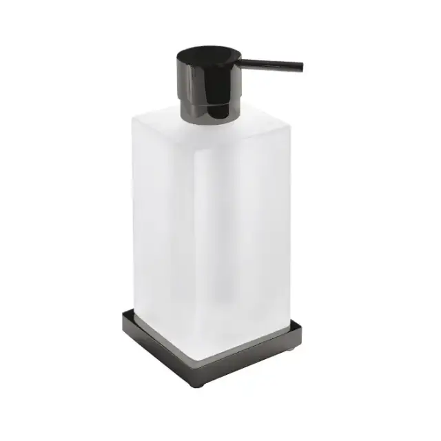 Colombo Look Дозатор для жидкого мыла, настольный, цвет: PVD графит полированный/матовое стекло