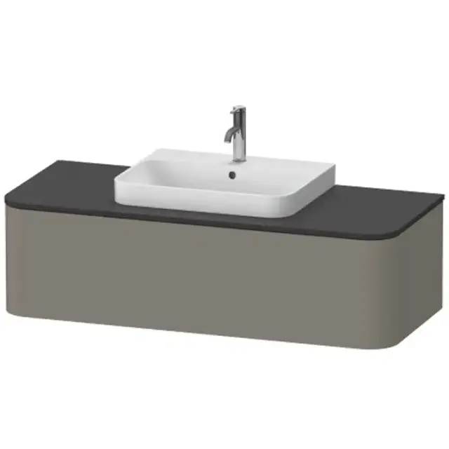 Duravit Happy D.2 Plus Тумба подвесная 130x48х35.4см, с раковиной и 1 ящиком, цвет: stone grey satin matt
