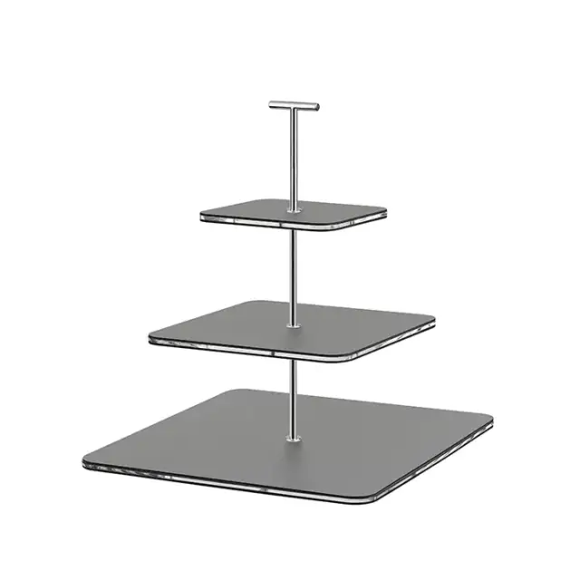 ADJ Сервировочная стойка 30x30xH35см., ручка &quot;Т&quot;, цвет: серый/фурнитура хром