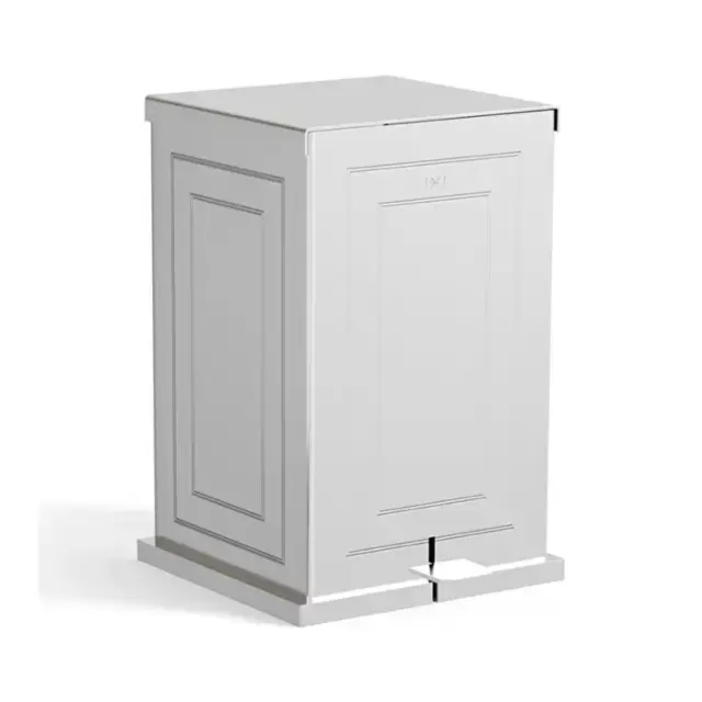 Devon&Devon Cube Ведро мусорное, напольное, с педалью, цвет: хром