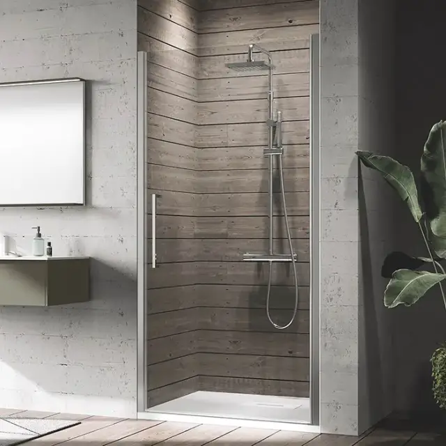 Novellini Young Душевая дверь правая/левая 77-81х200см., для ниши, распашная, стекло, цвет: хром