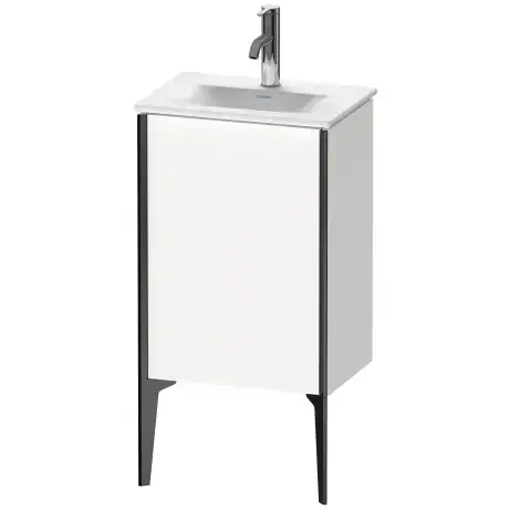 Duravit XViu Тумба подвесная 43x31x59.1см с раковиной, 1 дверца, (петли слева), ножки не вкл., цвет: белый глянцевый / края: чёрный матовый