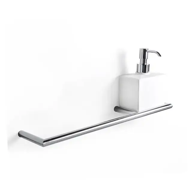 3SC Guy Полотенцедержатель и мыльница, 40см., справа, подвесная, композит Solid Surface, цвет: белый матовый/хром