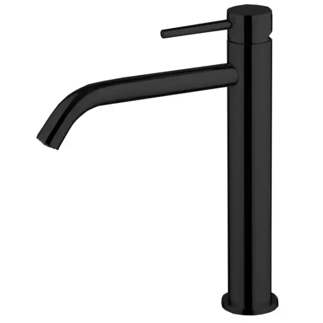 Fima Carlo Frattini Spillo Up Смеситель для раковины, на 1 отв., высокий, XS, с донным клапаном, цвет: черный матовый
