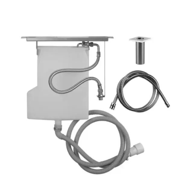 Gessi Rettangolo Система сбора воды для ручного душа с убирающимся шлангом при монтаже на борт ванны, цвет: хром