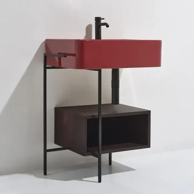 Simas Ratio Раковина чаша подвесная 75x46xh18 см, с 1 отв. для смесителя, без перелива, цвет: rubino