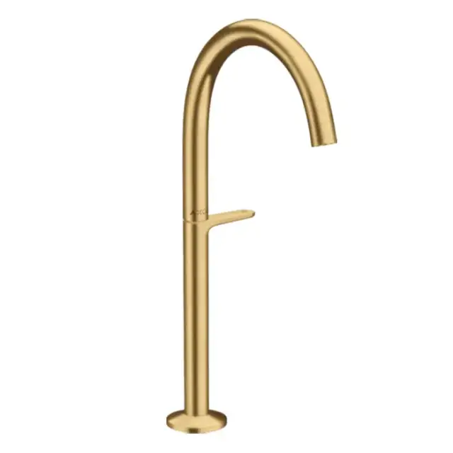 Axor One Смеситель для раковины Sel 260, на 1 отв., высокий, с донным клапаном Push-Open, цвет: шлифованное золото