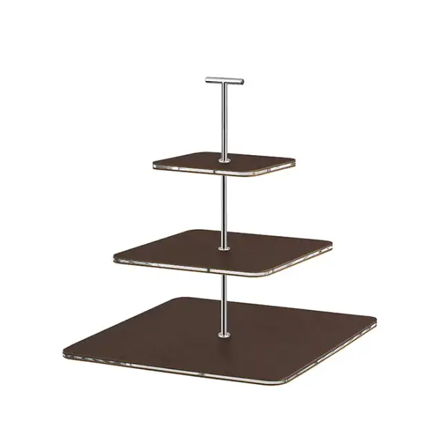 ADJ Сервировочная стойка 30x30xH35см., ручка &quot;Т&quot;, цвет: шоколад/фурнитура хром