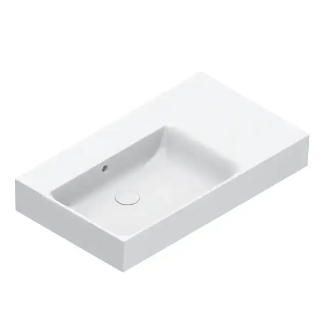 Catalano Premium Раковина 80x47см чаша слева, без отв., цвет: белый глянцевый