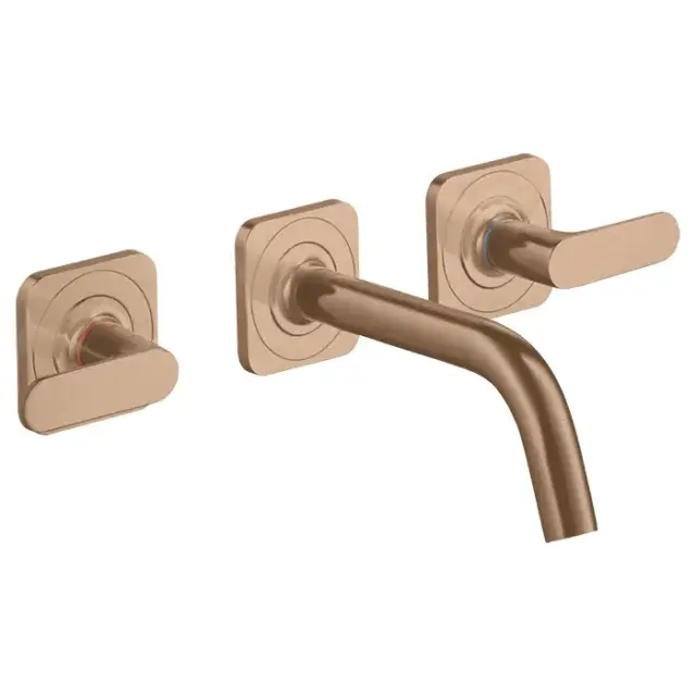 Axor Citterio M Смеситель для раковины, встраиваемый, излив: 16.6см., с донным клапаном, внешняя часть, цвет: шлифованное красное золото