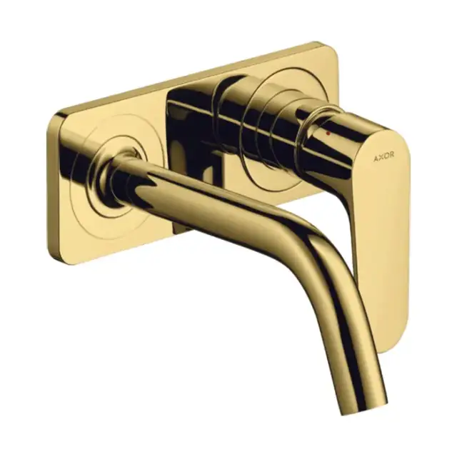 Axor Citterio M Смеситель для раковины, встраиваемый, излив: 16.7см., с панелью, цвет: полированное золото